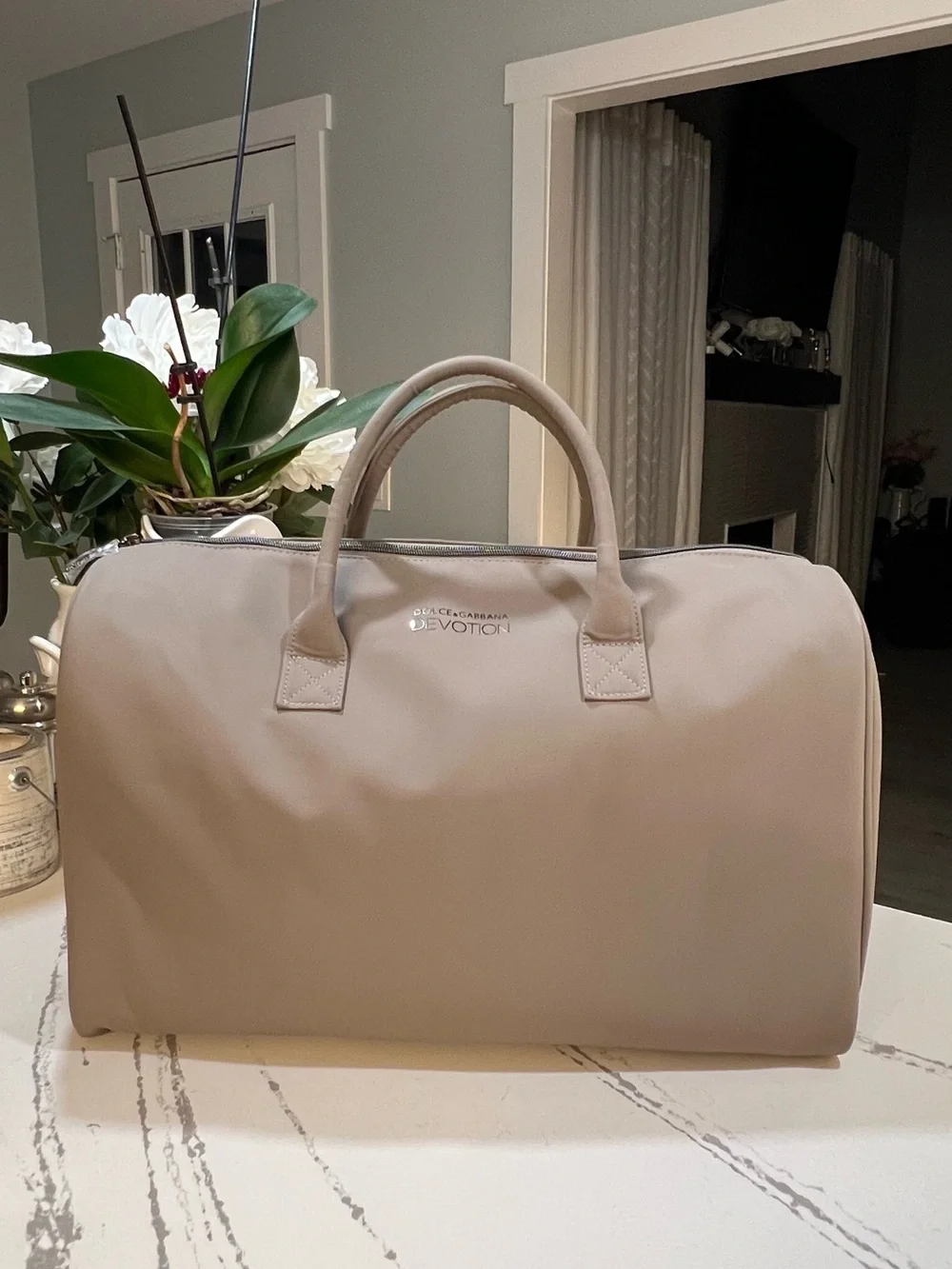 Dolce & Gabbana Devotion GWP Duffel Bag Warm Gray / Taupe Tone NWO